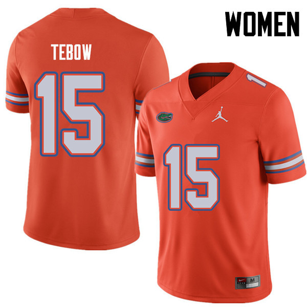 Jordan Brand Women #15 Tim Tebow Florida Gators College Football Jerseys Sale-Orange - Click Image to Close